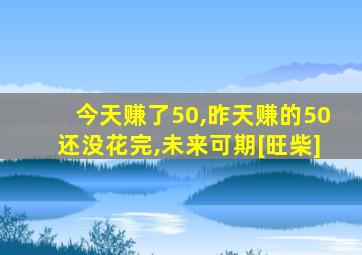 今天赚了50,昨天赚的50还没花完,未来可期[旺柴]